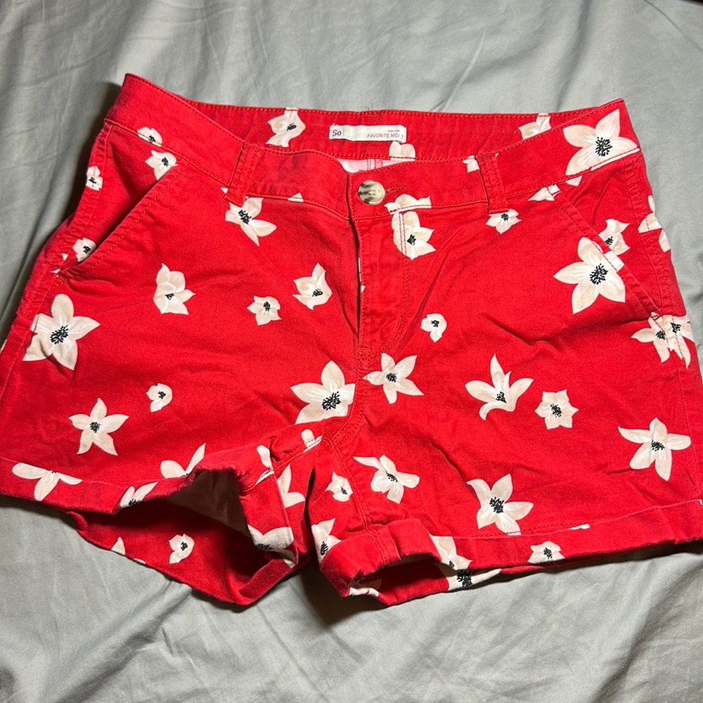 Like new red floral shorts *bogo*